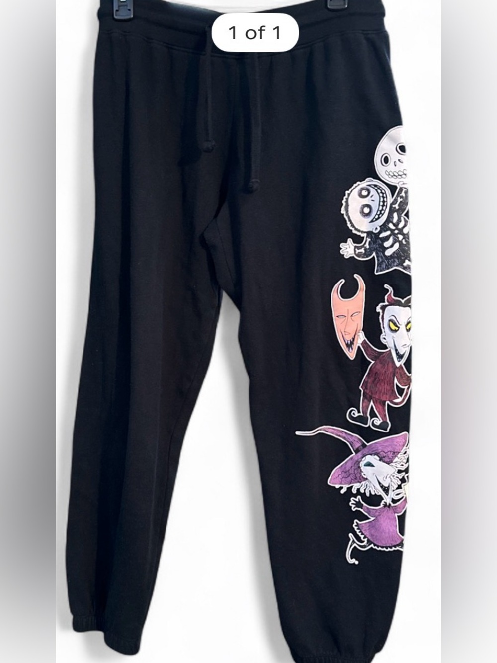 Disney Black Womens Joggers with Colorful Nightmare before Christmas Character